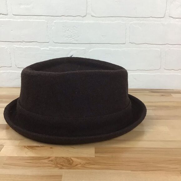 ANGELA & William wool blend unisex feather hat brown Large/Xlarge - Picture 3 of 14